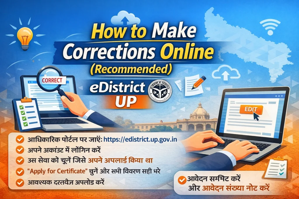 ऑनलाइन सुधार कैसे करें (Recommended)