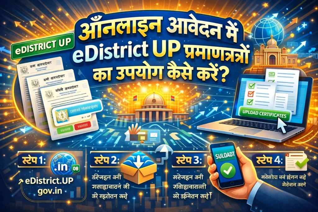 ऑनलाइन आवेदन में eDistrict UP प्रमाणपत्रों का उपयोग कैसे करें?